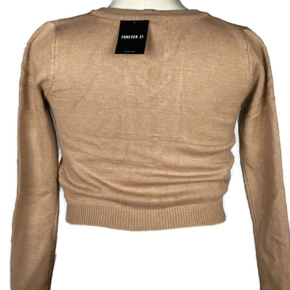🌺3/$15🌺NWT Mocha Lace-Up Knitted Sweater - Picture 4 of 6